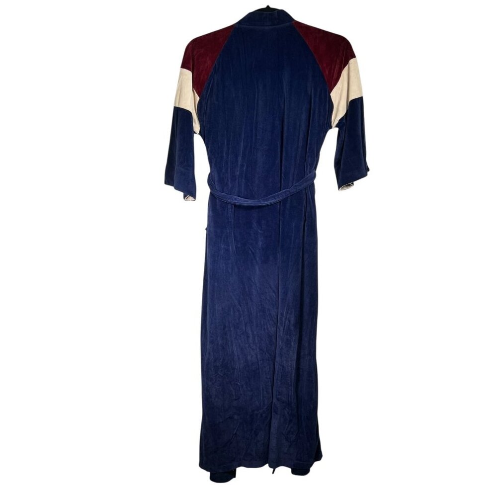 Vintage Christian Dior Monsieur Mens Multicolor Velour Bath Robe One Size - Picture 3 of 9